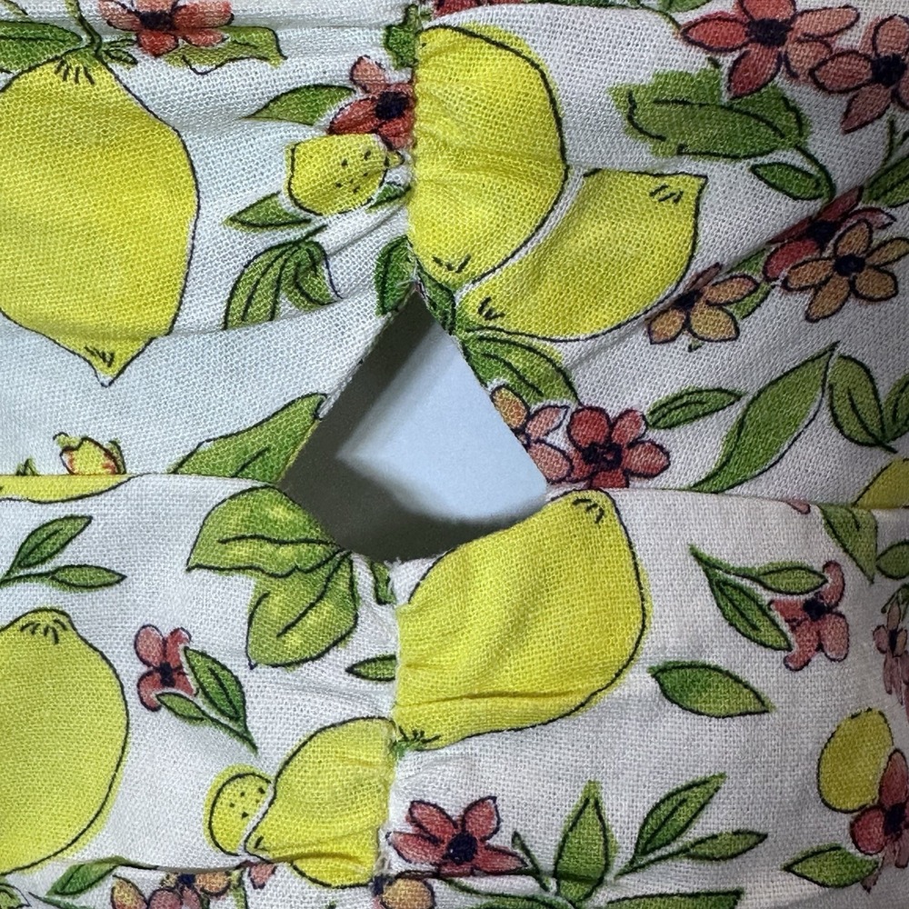NWT Monteau Los Angeles Lemon And Floral Print Cropped Tube Top X-Large - Picture 3 of 9